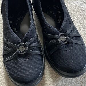 Bzees Black Flats with Strap Detail